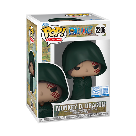 Funko Pop! Animation Monkey D. Dragon figure from One Piece, special edition collectible with detailed paint and iconic design.