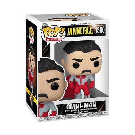 Funko Pop! figure of Omni-Man from Invincible, a stylized vinyl collectible with detailed costume and expression.