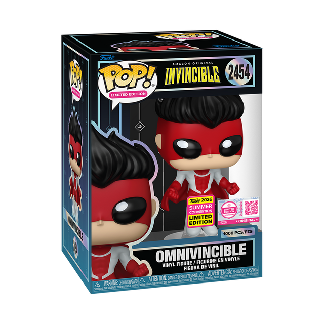 Funko Pop! Invincible: Omnivincible figure in a protective case, limited edition collectible from the Funko Legendary Series.