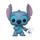 Funko Pop! Disney Stitch figure with mood chart, featuring Stitch in colorful detail, from the Lilo and Stitch collection.