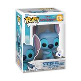 Funko Pop! Disney Stitch figure with mood chart from Lilo and Stitch, featuring Stitch in a playful pose with colorful mood chart accessory.