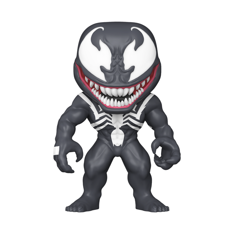 Funko Pop! Marvel Rivals Venom figure featuring detailed black and white symbiote costume, collectible Marvel character toy.