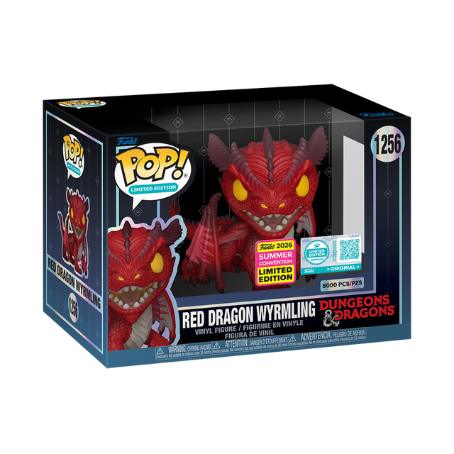 Funko Pop! Games Dungeons and Dragons Red Dragon Wyrmling collectible figure, exclusive summer convention edition.