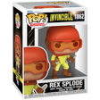 Funko Pop! Rex Splode figurine from Invincible TV series, collectible vinyl toy with detailed character art and vibrant colors.
