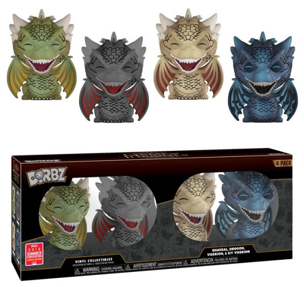 Funko Dorbz: Game of Thrones: Rhaegal, Drogon, Viserion & Icy Viserion (4-Pack) (2019 Summer Convention Shared Exclusive)