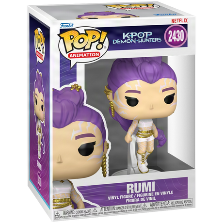 Funko Pop! Animation Rumi figure from KPop Demon Hunters series, detailed vinyl collectible with vibrant character design