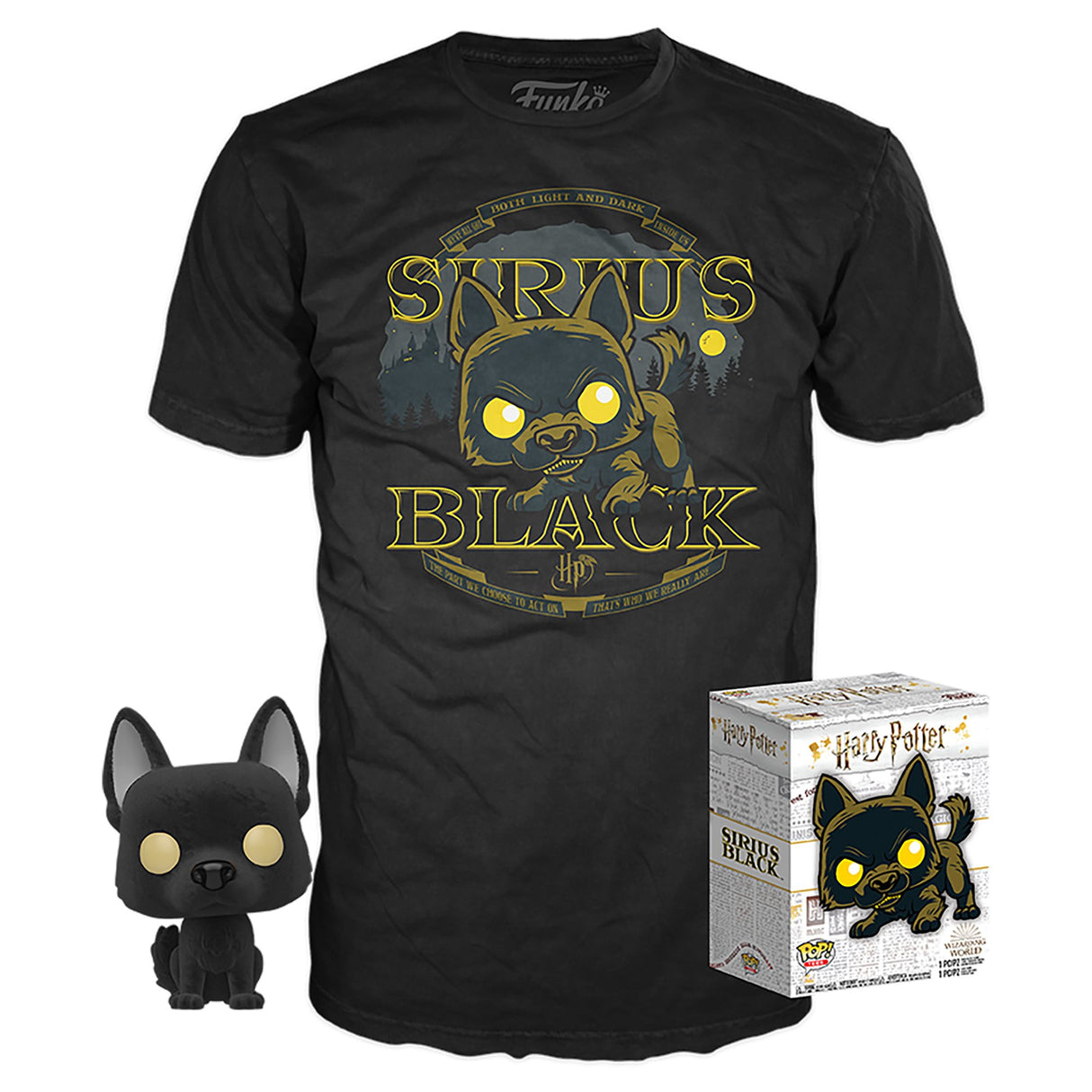 Funko Pop! and Tee: Harry Potter: Sirius Black as Dog (Flocked) (Hot Topic Exclusive) (Size Large)