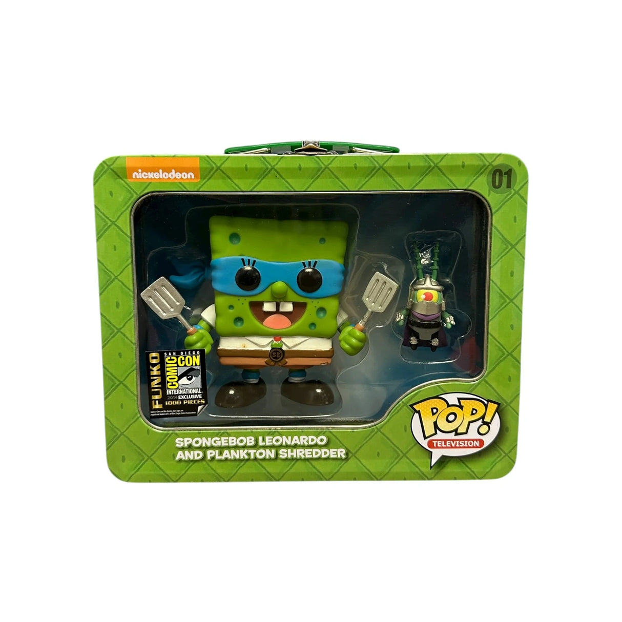 Funko Pop! Spongebob Leonardo and Plankton Shredder (2014 SDCC Convention Exclusive)