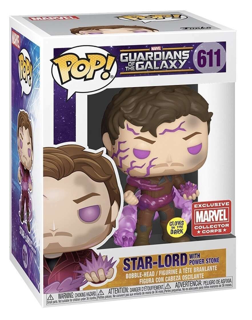 Funko Pop! Marvel: Guardians of the Galaxy: Star-Lord with Power Stone (Glow) (Marvel Collector Corps Exclusive)