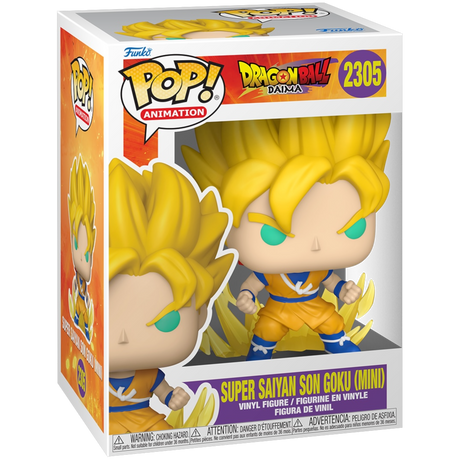 Funko Pop! Animation Super Saiyan Son Goku figure from Dragon Ball, mini size, collectible toy with detailed Super Saiyan design.