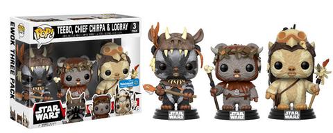 Funko Pop! Star Wars: Teebo, Chief Chirpa & Logray (Walmart Exclusive) (Box Imperfection)