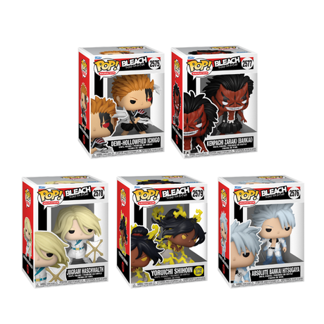 Set of five Funko Pop! Animation Bleach Thousand Year Blood War figures featuring characters in stylized vinyl form.