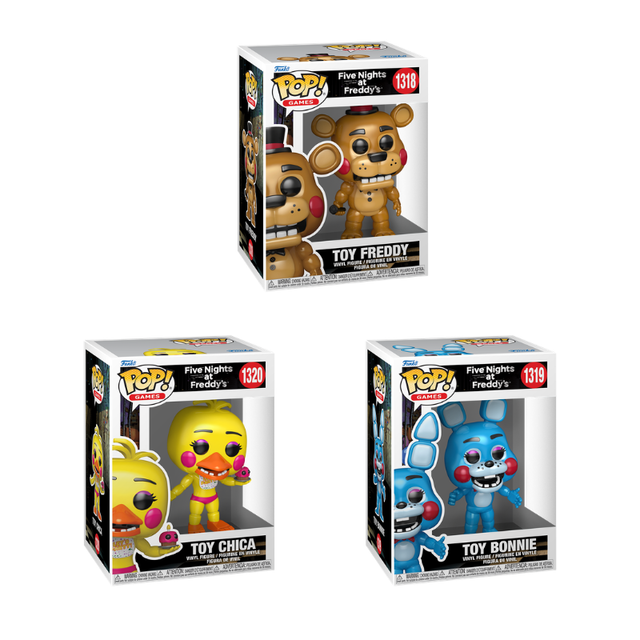 Funko Pop! Five Nights at Freddy's 3 bundle featuring collectible vinyl figures from Shak's Pop Shop, detailed and vibrant characters.