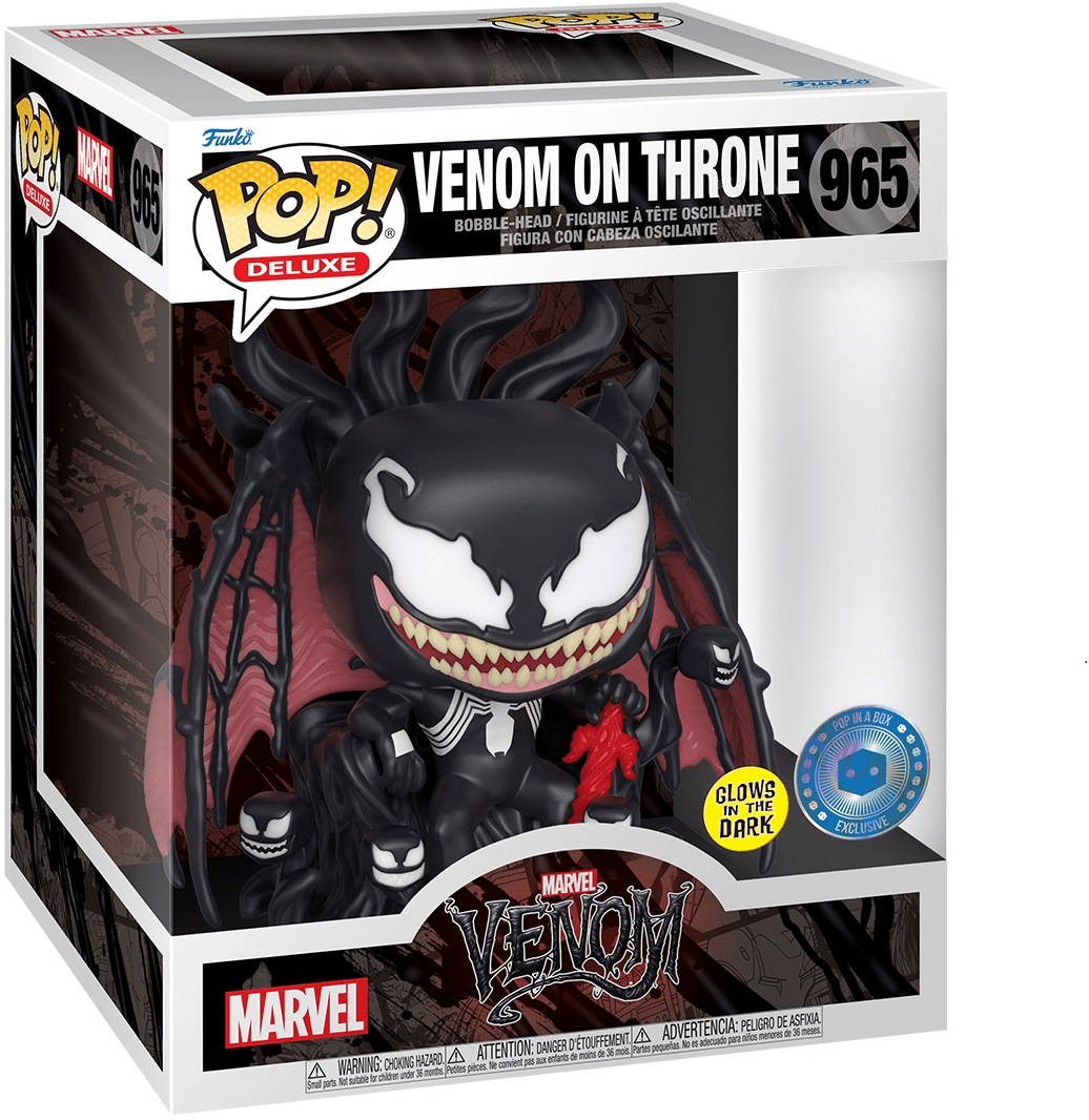 Funko Pop! Deluxe: Marvel's Venom: Venom on Throne (Glow) (Pop in a Box Exclusive)
