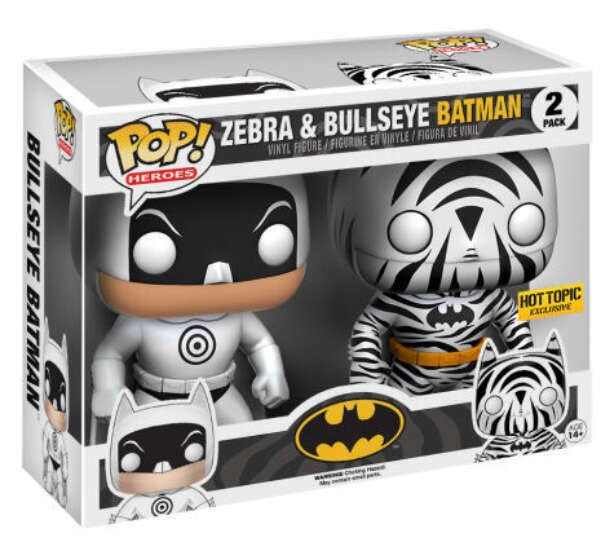 Funko Pop! Heroes: DC's Zebra and Bullseye Batman (2 Pack) (Hot Topic Exclusive) (Box Imperfection)