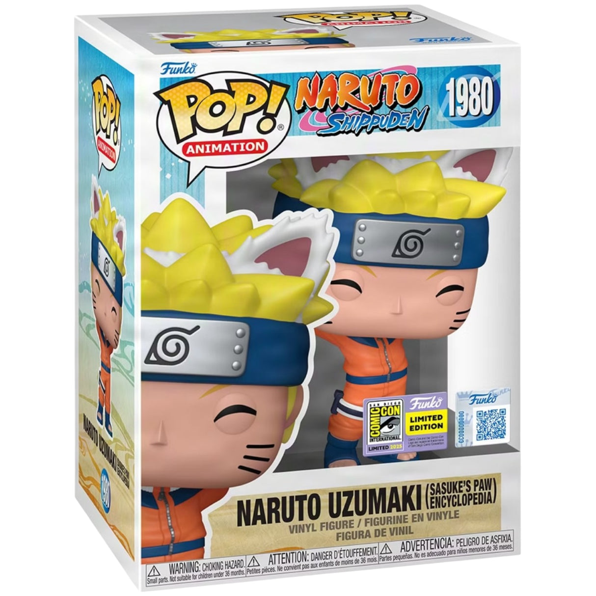 Funko Pop! Animation: Naruto Shippuden: Naruto Uzumaki (Sasuke's Paw) (2025 SDCC Convention Exclusive) (Box Imperfection)