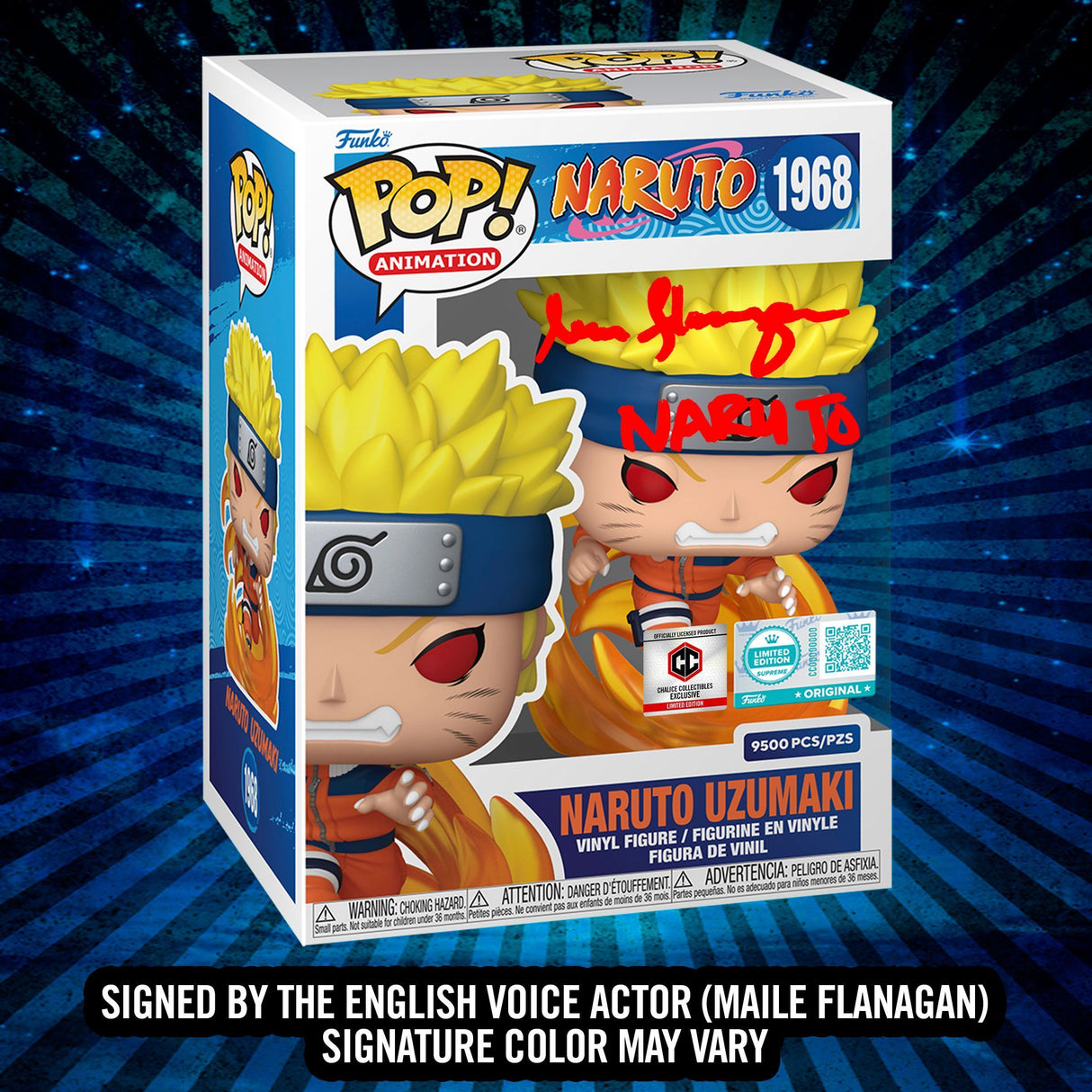 Funko Pop! Animation: Naruto: Naruto Uzumaki (Signed) (LE 9,500) (Chalice Collectibles Exclusive)
