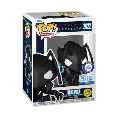 Funko Pop! Animation: Solo Leveling Beru glow figure, Z Games Exclusive, featuring detailed design and vibrant glow effect.