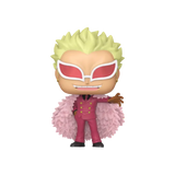 Flocked Funko Pop! Animation One Piece Doflamingo figure, featuring colorful character design from the 2026 Summer Convention.