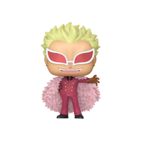 Flocked Funko Pop! Animation One Piece Doflamingo figure, featuring colorful character design from the 2026 Summer Convention.