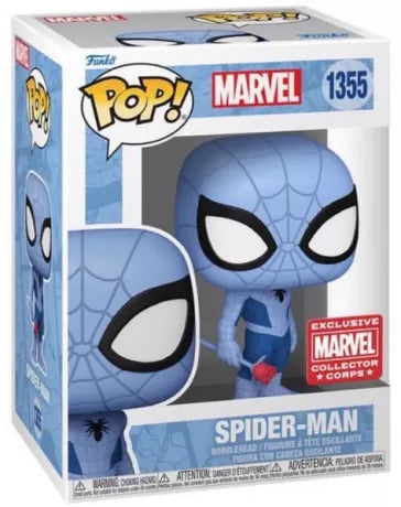 Funko Pop! Marvel: Spider-Man (Blue With a Rose) (Marvel Collector Corps Exclusive)