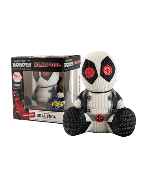 Handmade Marvel Deadpool X-Force collectible figure by Robots, exclusive for 2026 NYCC with limited edition number.