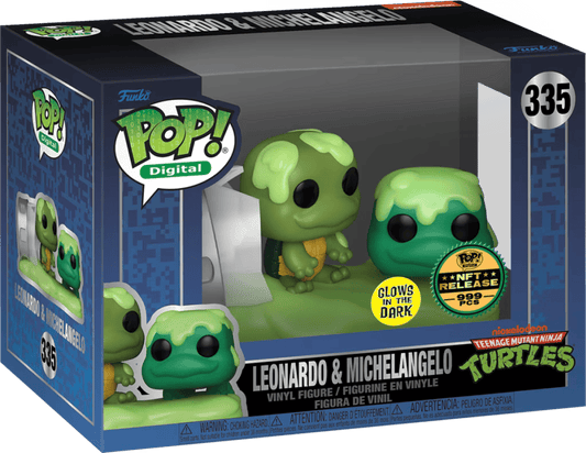 Funko Pop! Digital NFT: Teenage Mutant Ninja Turtles: Leonardo & Michelangelo (Glow) (L.E 999)