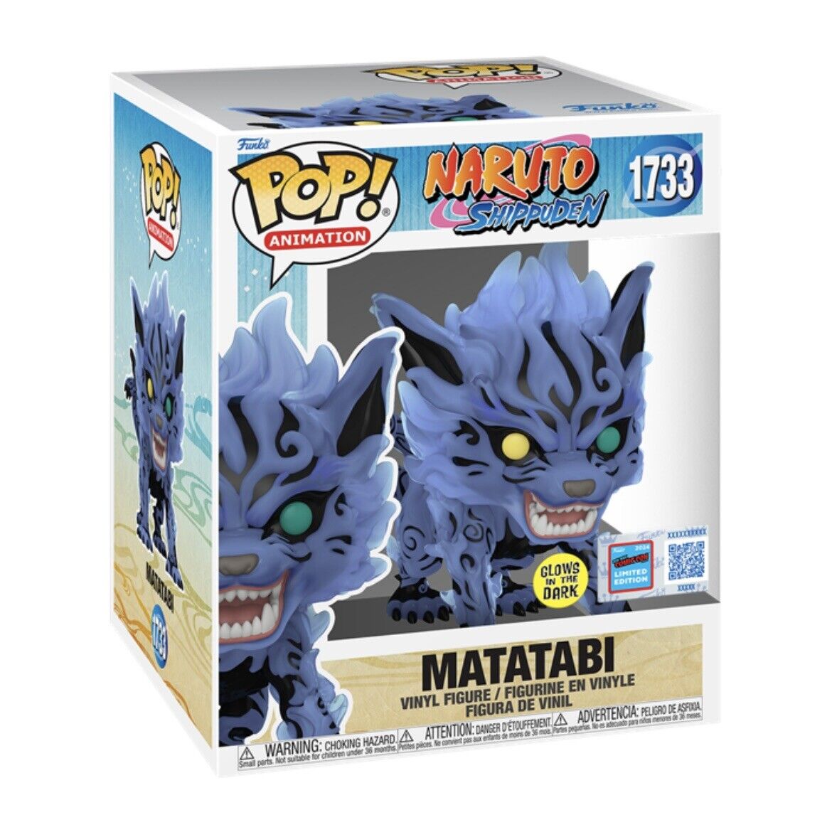 Funko Pop! Animation:  Naruto Shippuden: Matatabi (Super 6") (GITD) (2024 NYCC Convention Exclusive) (Box Imperfection)