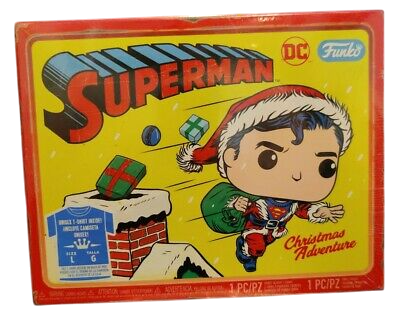 Funko Pop! and Tee: DC Holidays: Superman (Flocked) (Size L) (Walmart Exclusive)