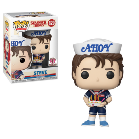 Funko Pop! Stranger Things Steve with Sundae figure, Baskin Robbins exclusive, featuring Steve in a casual outfit holding an ice cream sundae.