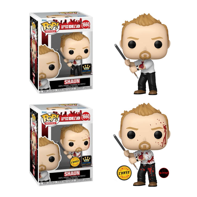 Funko Pop! Shaun of the Dead Shaun figure from the Specialty Series, collectible vinyl toy with detailed zombie-themed design.