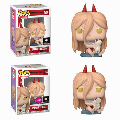 Funko Pop! Animation Chainsaw Man Power with Meowy figure, Chalice Exclusive, collectible figure from Shak's Pop Shop.