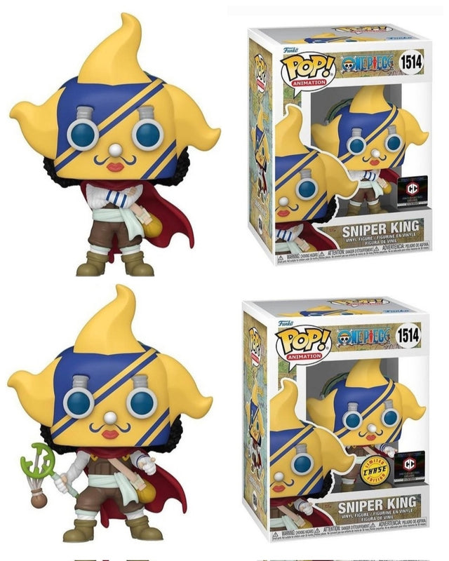 Funko Pop! Animation One Piece Sniper King figure, Chalice Collectables Exclusive, collectible toy with detailed design and vibrant colors.
