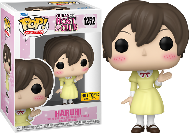 Funko Pop! figure of Haruhi from Ouran Host Club, exclusive Hot Topic edition with box imperfection, by Shak's Pop Shop.