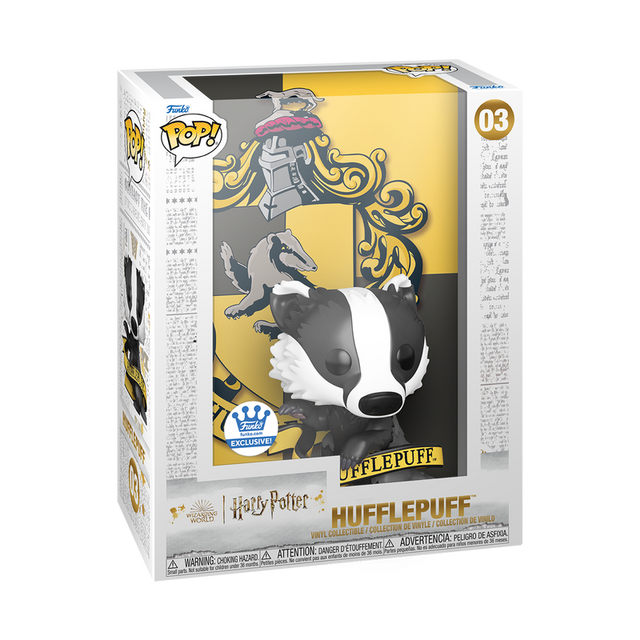 Funko Pop! Harry Potter Hufflepuff Art Cover featuring a collectible figure with Hufflepuff details, from Shak's Pop Shop exclusive.