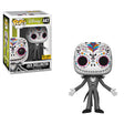 Funko Pop! of Jack Skellington as a sugar skull from Disney's Nightmare Before Christmas, Hot Topic exclusive figure by Shak's Pop Shop.