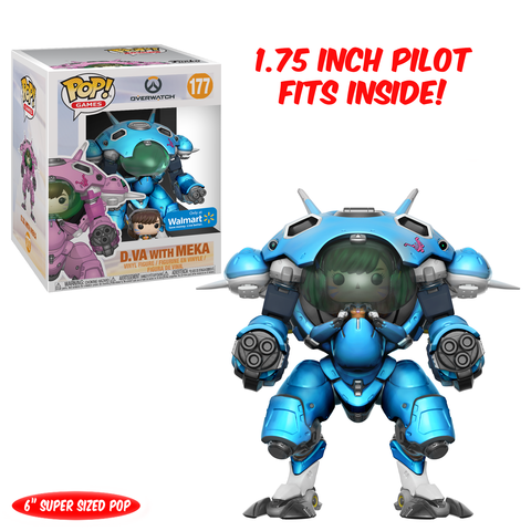 Funko Pop! Overwatch D.Va with Meka figure, blue character with mech, from Shak's Pop Shop, Walmart exclusive, box with imperfection.