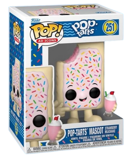 Funko Pop! Ad Icons Pop Tarts mascot figure of Strawberry Milkshake from Shak's Pop Shop, detailed collectible vinyl toy.