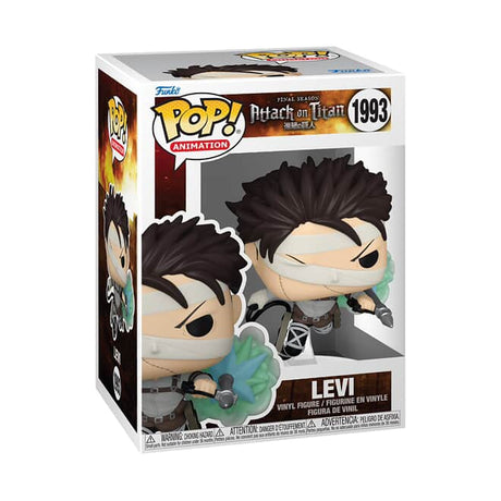 Funko Pop! Animation Attack on Titan Levi figure with detailed sculpt and signature stylized design, collectible character from anime series