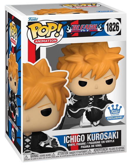 Funko Pop! Animation Bleach Ichigo Kurosaki figure from Shak's Pop Shop, featuring Ichigo in his signature orange outfit with sword.