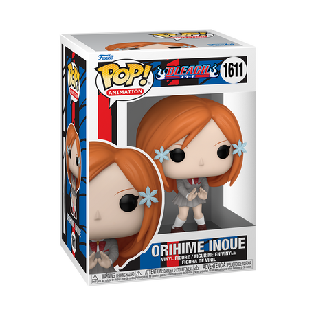 Funko Pop! Animation Bleach Orihime Inoue figure by Shak's Pop Shop, featuring her with orange hair and school uniform.