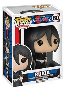 Funko Pop! Animation Bleach Rukia figure with box imperfection, detailed vinyl collectible in original packaging.