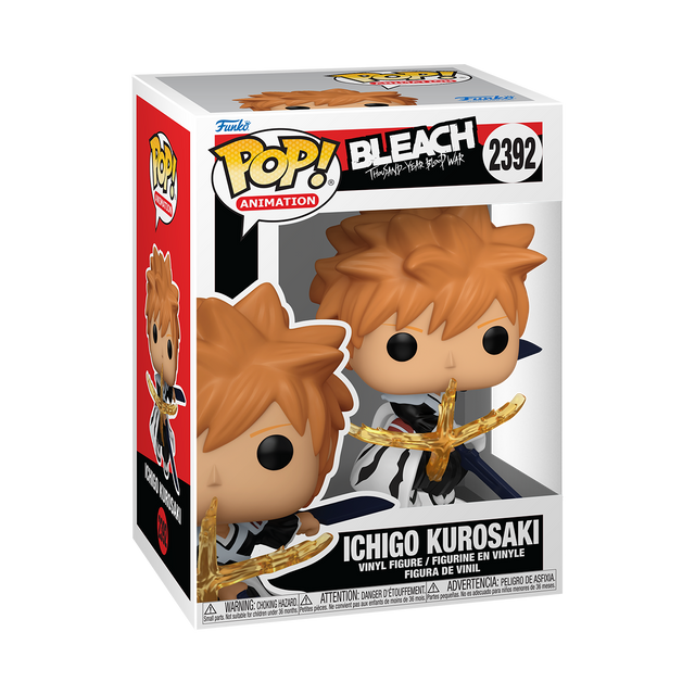 Funko Pop! Animation: Bleach Thousand Years Blood War Ichigo Kurosaki figure with detailed character design and vibrant colors.