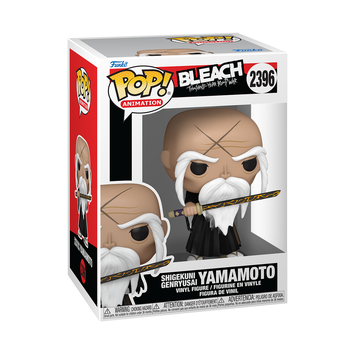 Funko Pop! Animation Bleach Shigekuni Genryusai Yamamoto figure with detailed design from the Thousand Years Blood War series.