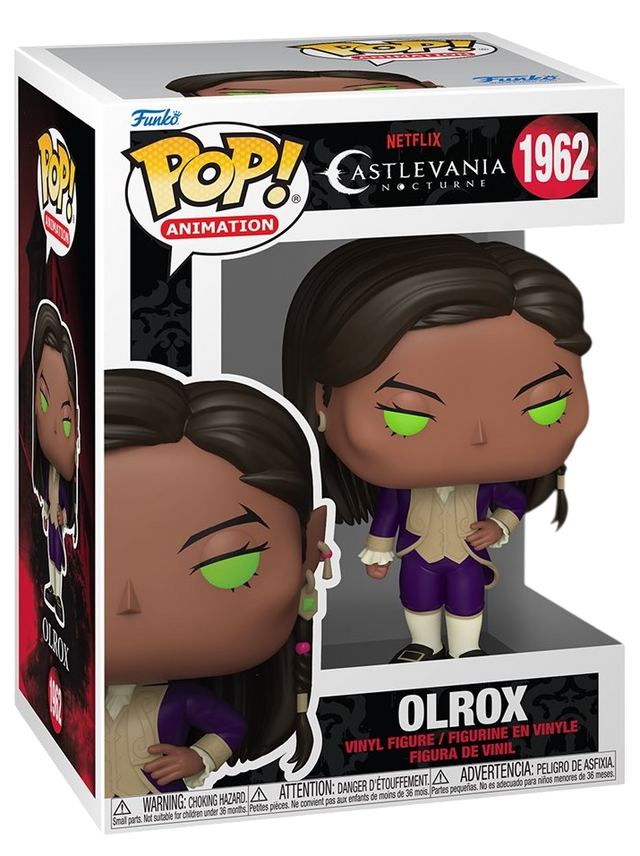 Funko Pop! Animation Castlevania Nocturne Olrox figure with detailed design and vibrant colors, collectible vinyl toy from Shak's Pop Shop