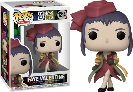 Funko Pop! Animation Faye Valentine from Cowboy Bebop with detailed figure and vibrant colors, collectible toy from Shak's Pop Shop