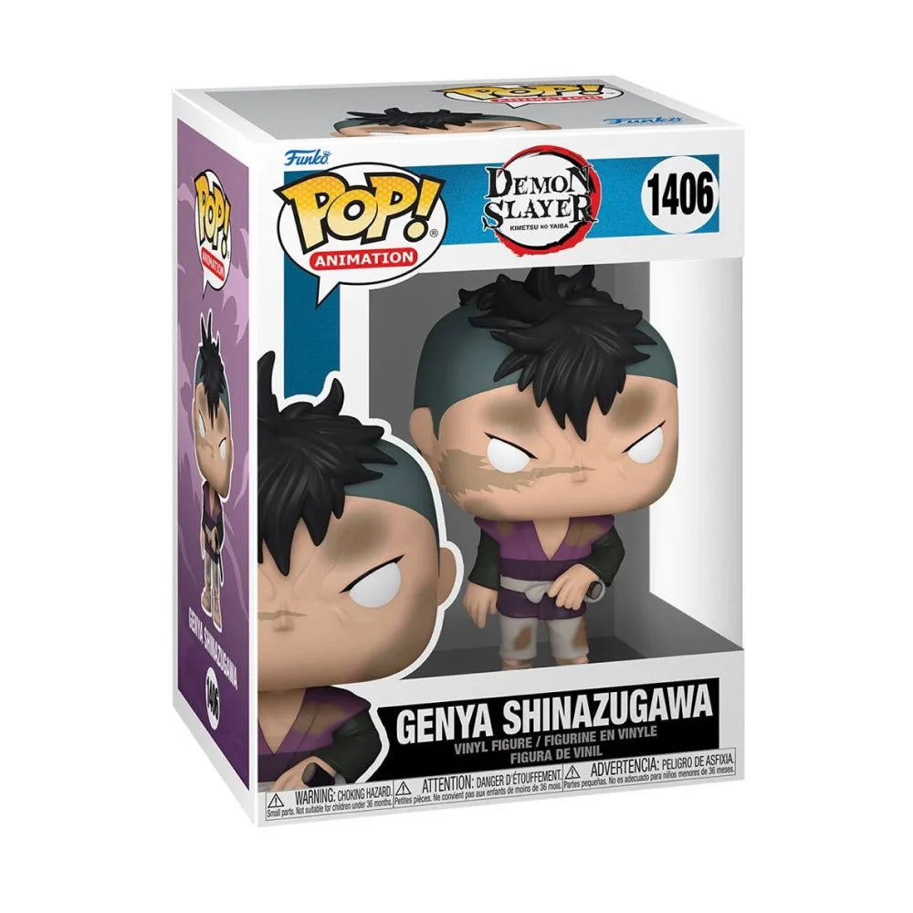 Funko Pop! Animation Demon Slayer Genya Shinazugawa figure, collectible toy with detailed character design from Shak's Pop Shop