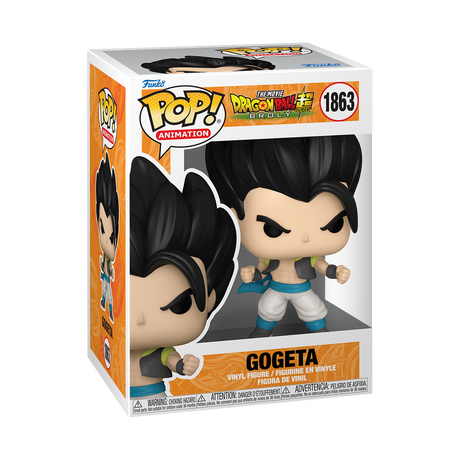 Funko Pop! Animation figure of Gogeta from Dragon Ball Super, featuring vibrant colors and detailed design.