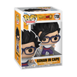 Funko Pop! Animation Gohan in Cape figure from Dragon Ball Super Super Hero, displayed with vibrant colors and iconic character design.