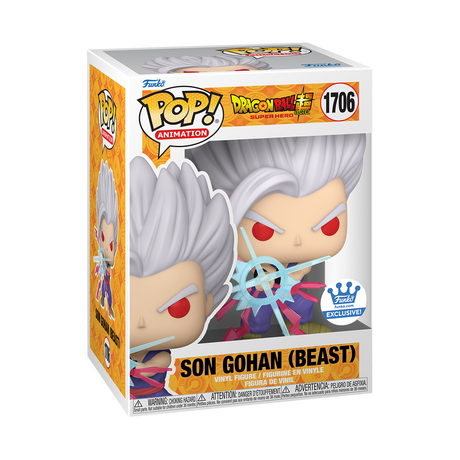 Funko Pop! Animation Dragon Ball Super Son Gohan Beast figure with box imperfection, collectible toy from Shak's Pop Shop.